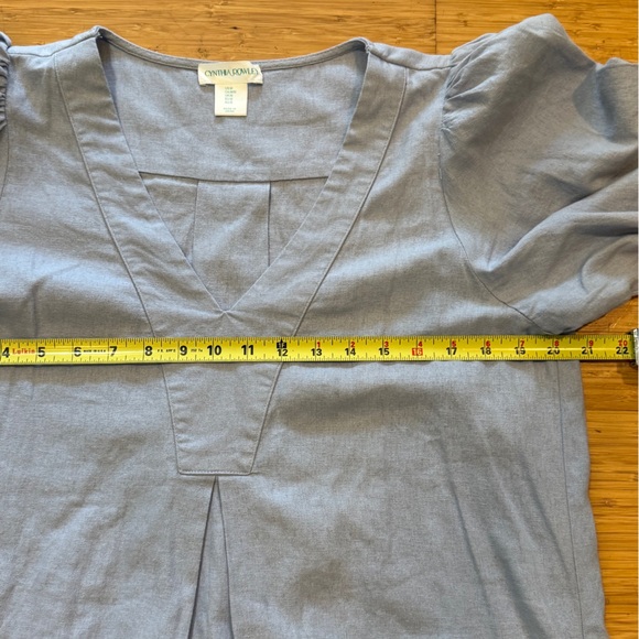 Cynthia Rowley Light Blue Mini Dress with Puff Sleeves - Picture 8 of 11